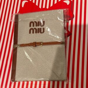 Miu Miu Cream and Brown Belted Pouch